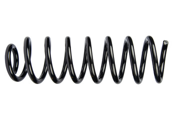 Black Coil Spring Isolated On White Background