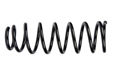 Black Coil Spring Isolated On White Background