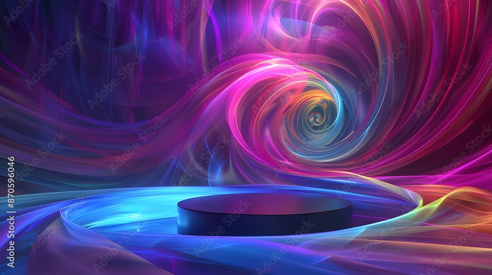 Poster abstract neon background with product display