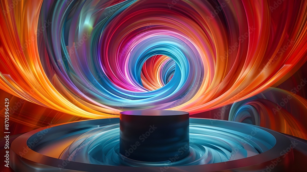 Aufkleber abstract colorful swirling background with platform.