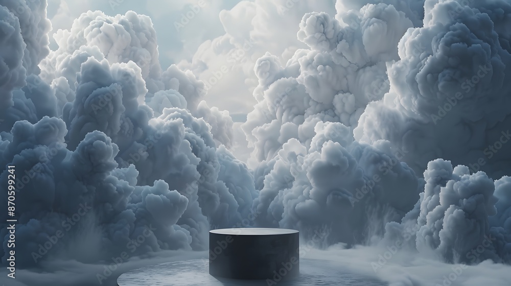 Aufkleber abstract cloud background with platform.