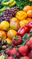 Assortment of fresh fruits and vegetables