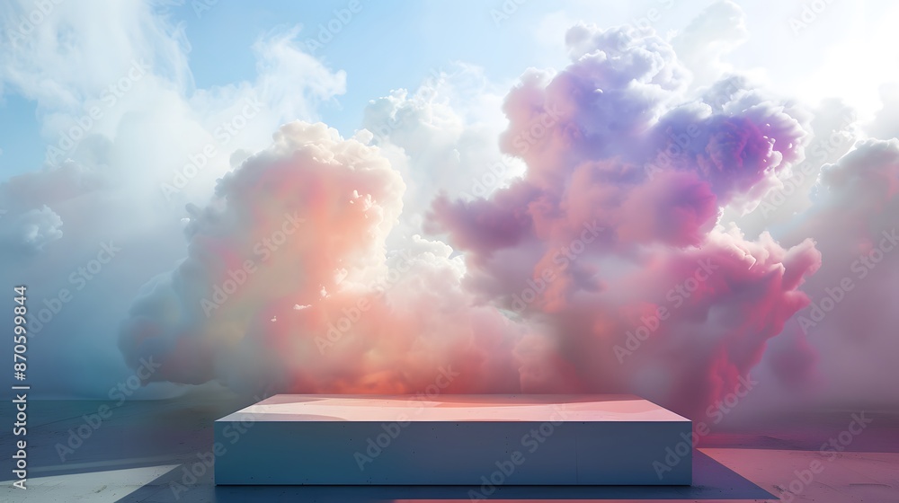 Aufkleber abstract cloud background with platform.