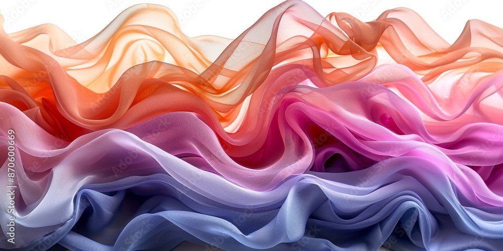 Poster an abstract textile background with waves of vibrant colors, showcasing its soft and intricate textu