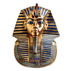 Detailed replica of king tut's burial mask on a transparent background © nsit0108