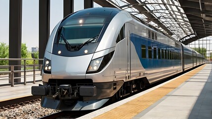 Fototapeta premium train on railway station