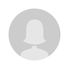 Vector flat illustration in grayscale. Avatar, user profile, person icon, gender neutral silhouette, profile picture. Suitable for social media profiles, icons, screensavers and as a template.