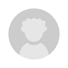 Vector flat illustration in grayscale. Avatar, user profile, person icon, gender neutral silhouette, profile picture. Suitable for social media profiles, icons, screensavers and as a template.