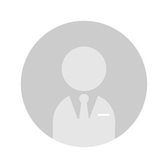 Vector flat illustration in grayscale. Avatar, user profile, person icon, gender neutral silhouette, profile picture. Suitable for social media profiles, icons, screensavers and as a template.