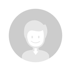 Vector flat illustration in grayscale. Avatar, user profile, person icon, gender neutral silhouette, profile picture. Suitable for social media profiles, icons, screensavers and as a template.