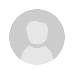 Vector flat illustration in grayscale. Avatar, user profile, person icon, gender neutral silhouette, profile picture. Suitable for social media profiles, icons, screensavers and as a template.