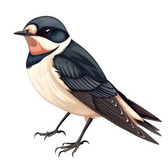 Obraz premium Swallow Casual Chic cartoon isolated whitebackground
