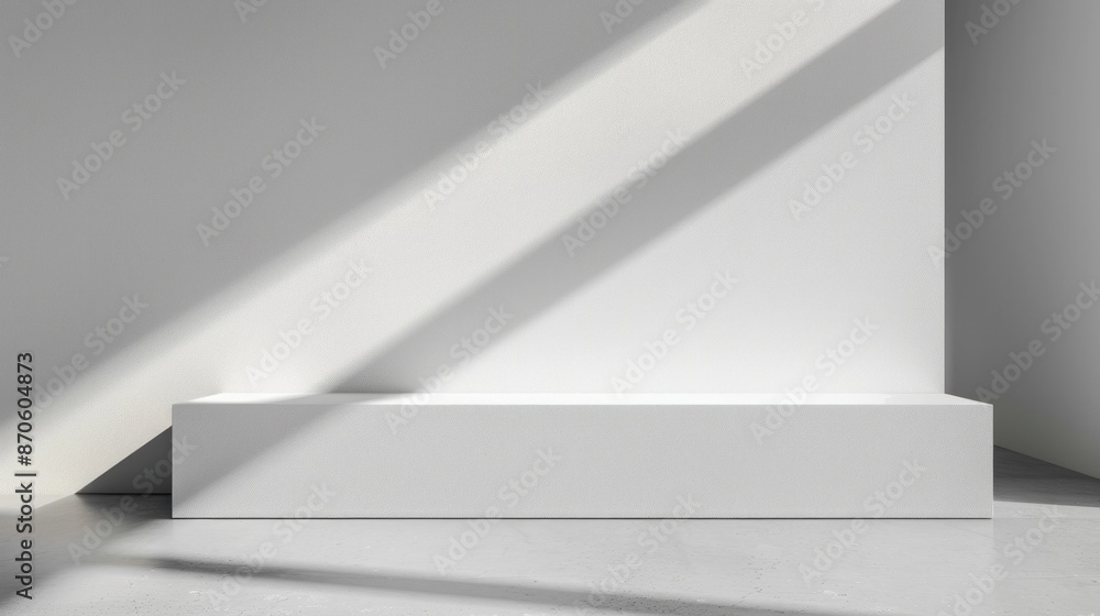 Aufkleber a minimalist composition of an angled shadow from a geometric object, creating a sharp contrast agai