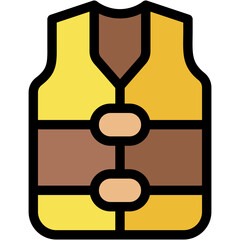 Vector Icon Life Jacket, List Vest, Protection, Security, Life Saver