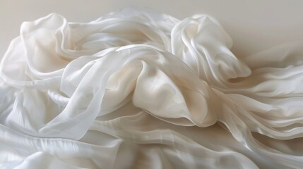 Obraz premium White Fabric Draped on a Table