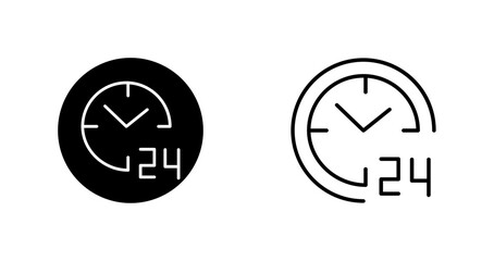 24 hours Vector Icon