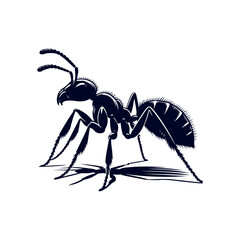 Ant black silhouette vector design illustration template
