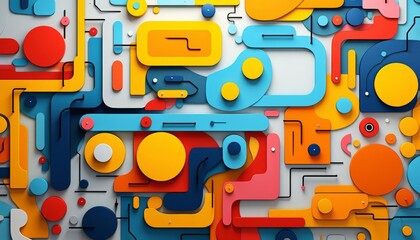 abstract restriction flat design top view constrained theme cartoon drawing vivid