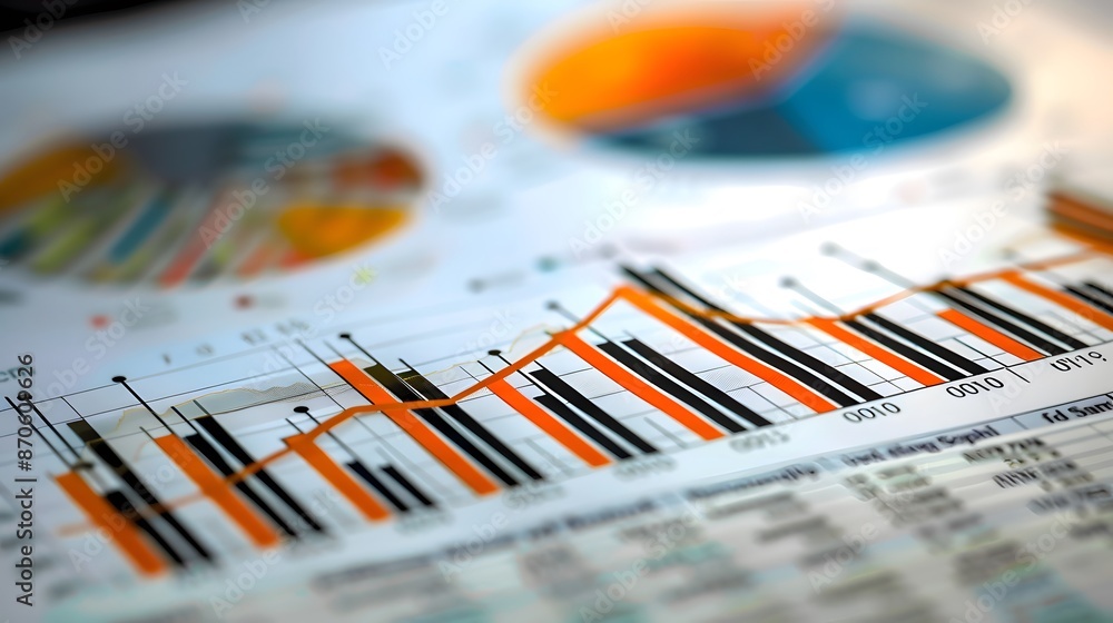 Poster comprehensive annual financial statement report graph with a modern and professional design. include