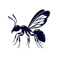 Ant black silhouette vector design illustration template
