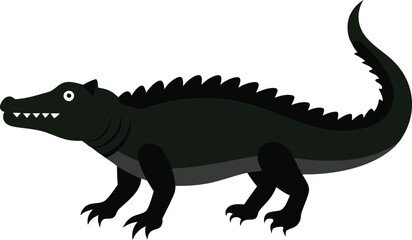 crocodile silhouette vector illustration 