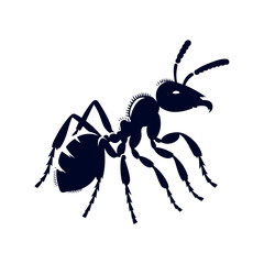 Ant black silhouette vector design illustration template