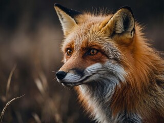 Fototapeta premium Fox in a forest, wildlife concept.
