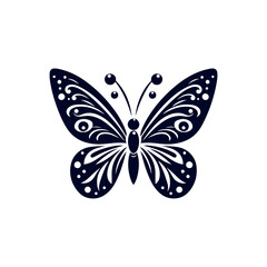 vector butterfly black silhouette icon design illustration template