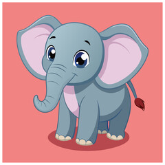 Fototapeta premium baby-elephant-full-body vector kids item