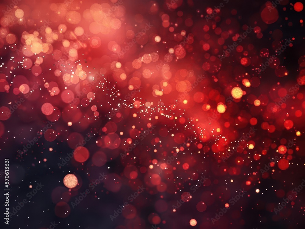 Poster mesmerizing cosmos of glowing red particles swirling bokeh effects create depth and movement evoking