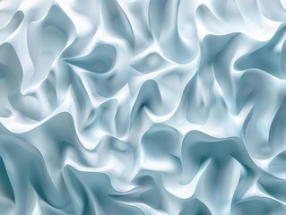 Fototapeta premium mesmerizing geometric art intricate 3d wall texture in soothing light blue and white futuristic abstract design for modern interiors