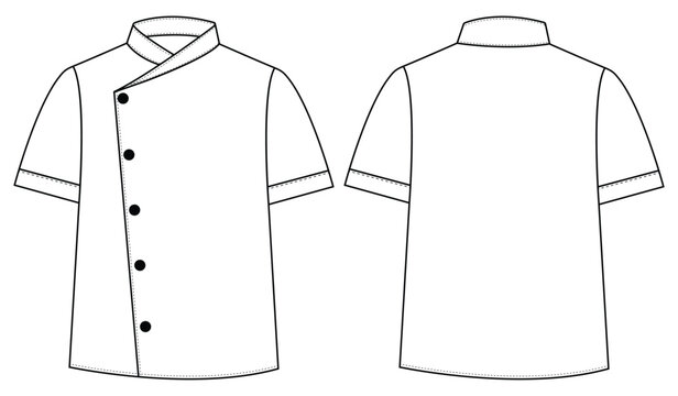 White chef jacket vector illustration. Cook uniform, shirt on white Versatex Chef Jacket Shirt bakers chefs