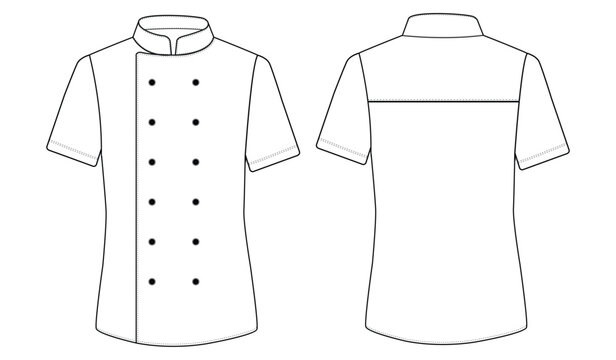 White chef jacket vector illustration. Cook uniform, shirt on white Versatex Chef Jacket Shirt bakers chefs
