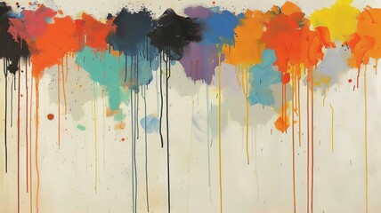 Fototapeta premium Close-Up Of Abstract Painting With Vibrant Colorful Splashes