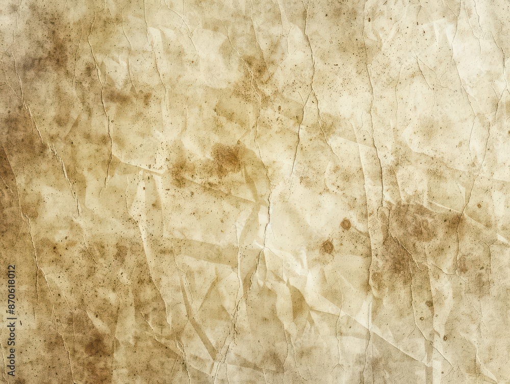 Wall mural rustic parchment texture sepiatoned background with distressed edges coffee stains and subtle dust scratches vintage aesthetics