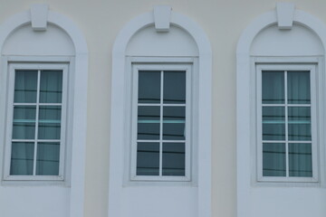window with white house