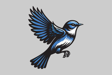 Obraz premium Blue Bird Vector Design Illustration