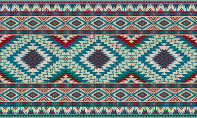 American tribal ethnic native pattern.Traditional Navajo,Aztec,Apache,Southwest and Mexican style fabric pattern.Abstract vector motifs pattern.For fabric,clothing,blanket,carpet,woven,wrap,decoration