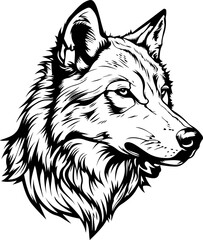 Wolf clipart desing illustration