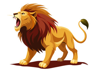 lion roaring vector illustration 