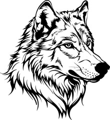 Wolf clipart desing illustration