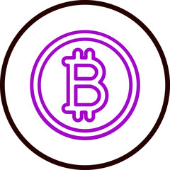 Cryptocurrency Trading Vector Line Purple Circle Black