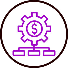 Cash Flow Management Vector Line Purple Circle Black