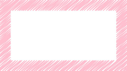かわいいピンク色の手書きマーカーフレーム16：9
