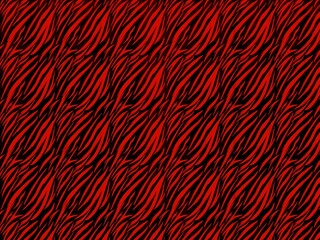 Red and black zebra print fabric background 