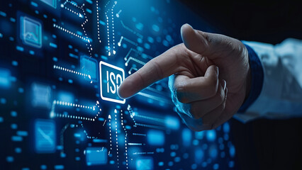 Businessman use laptop with advertising on website,Digital marketing concept,Advertising, Digital marketing commerce online sale concept, online purchase, online sale abs concept, generative ai