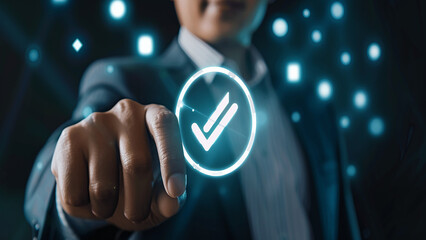 Businessman use laptop with advertising on website,Digital marketing concept,Advertising, Digital marketing commerce online sale concept, online purchase, online sale abs concept, generative ai