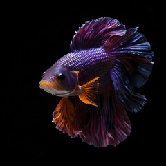 Fototapeta premium Purple mix orange betta fish