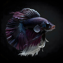 Fototapeta premium purple mix white betta fish