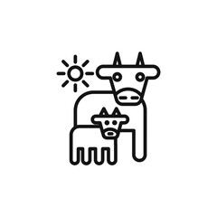 Animal husbandry logo sign vector outline